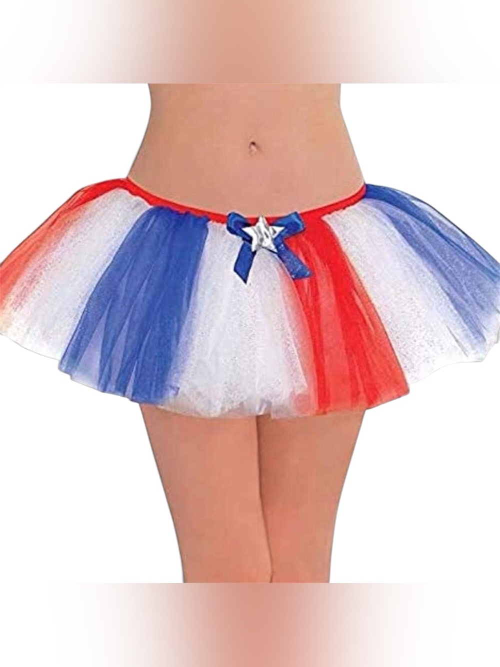 Red, Blue & White Patriotic Adult Tulle Tutu Skirt